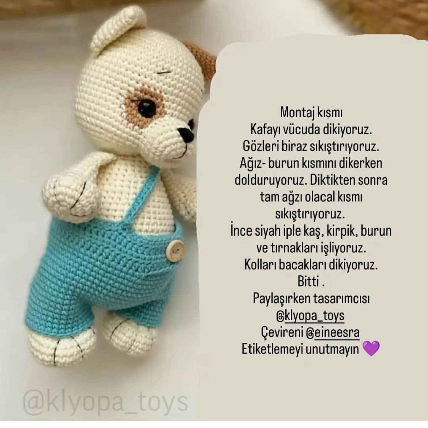 Ücretsiz Amigurumi Köpek Tarifi - Kolay ve Eğlenceli