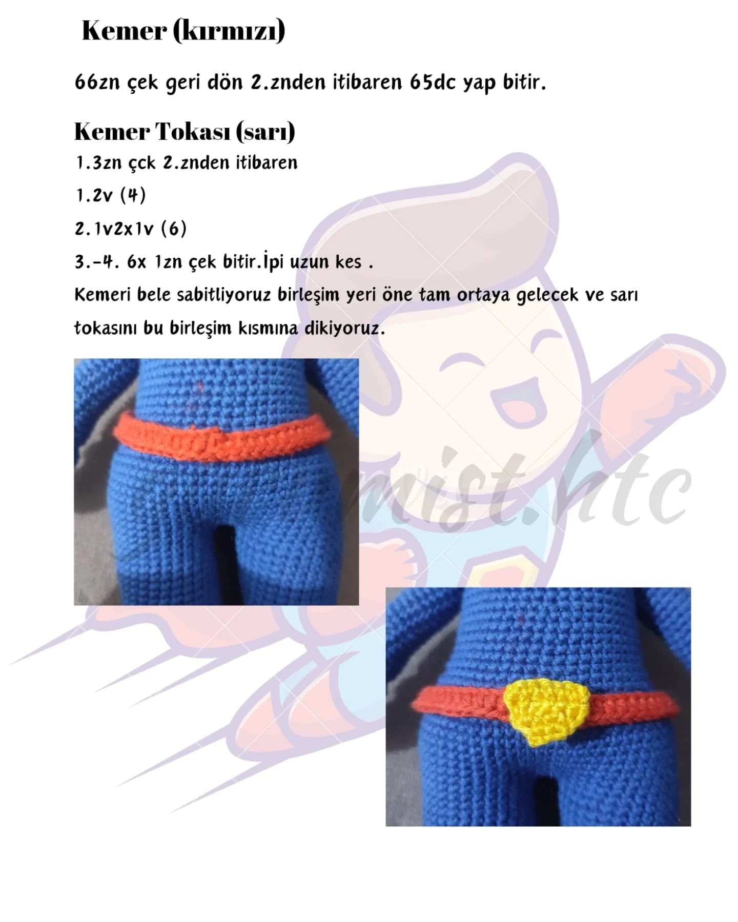 Ücretsiz Amigurumi Superman Örgü Tarifi - Bölüm 2