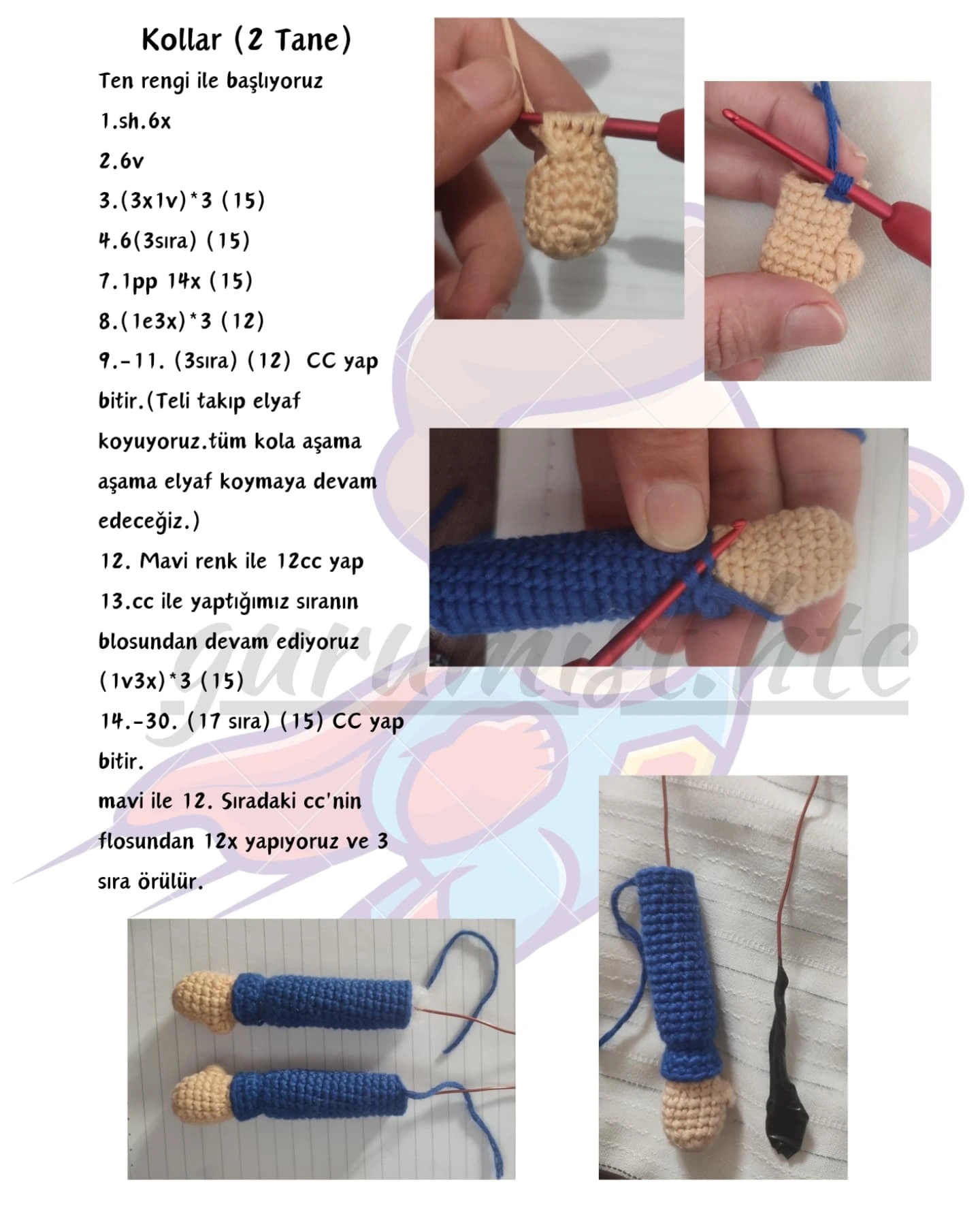 Ücretsiz Amigurumi Superman Örgü Tarifi - Bölüm 2
