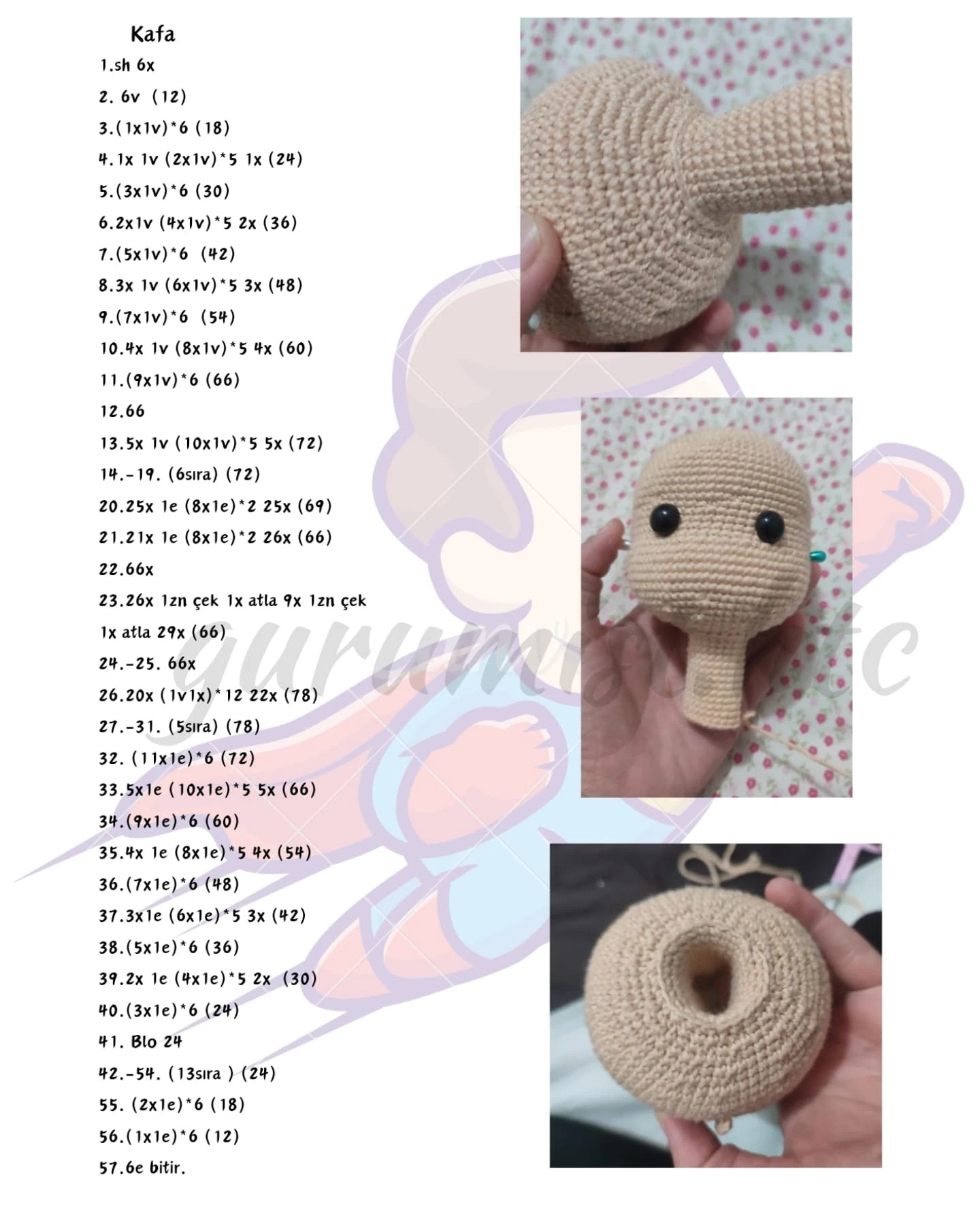 Ücretsiz Amigurumi Superman Örgü Tarifi - Bölüm 2