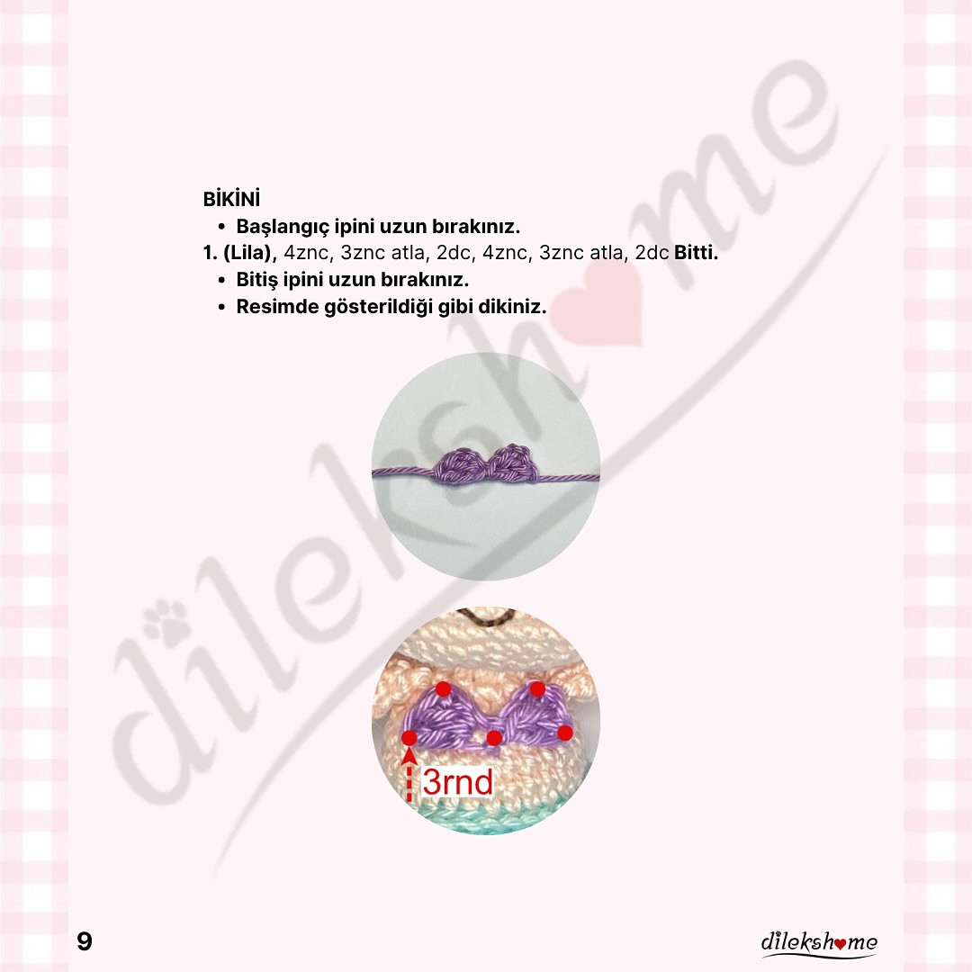 Ücretsiz Amigurumi Tarifi: Sevimli Mini Denizkızı Anahtarlık