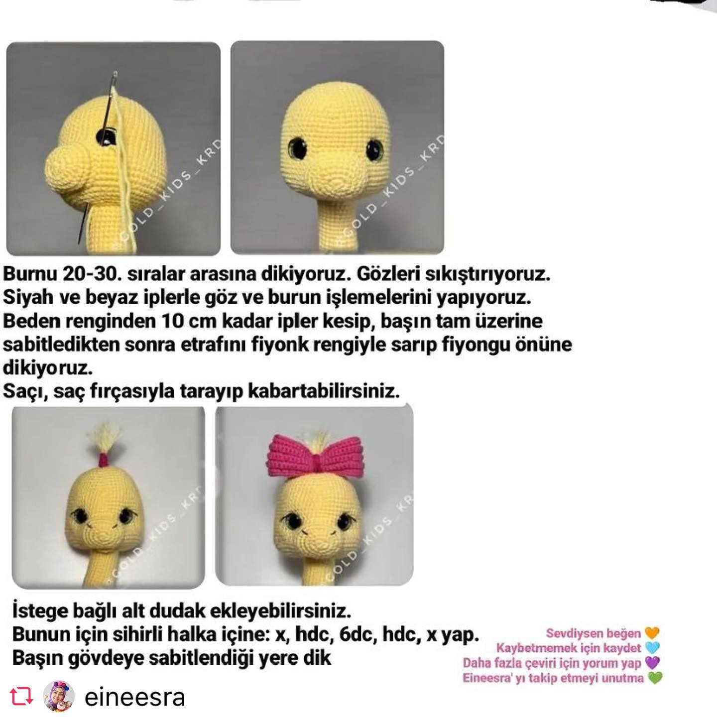 Ücretsiz Amigurumi Yılan Tarifi: Sevimli Sarı Yılan Yapımı