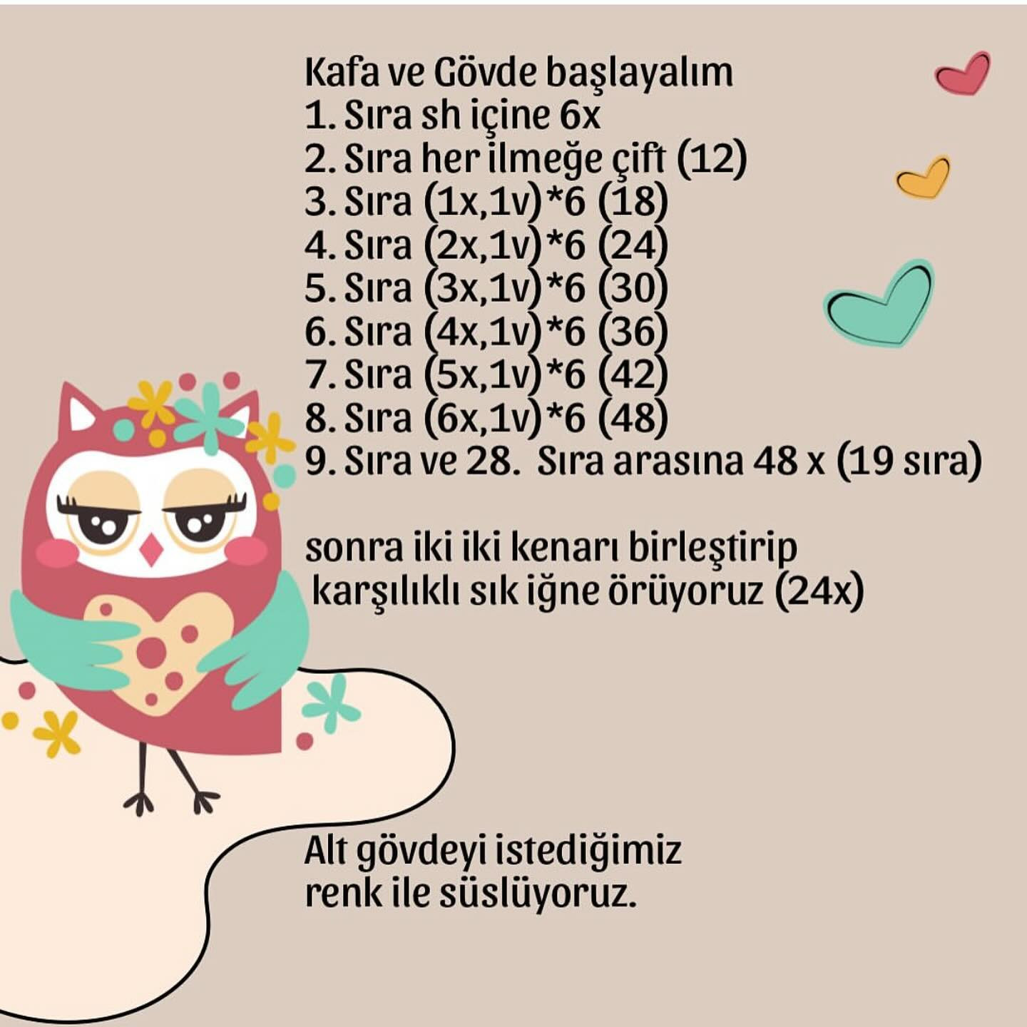 Ücretsiz Baykuş Örgü Deseni: Sevimli Pembe Amigurumi Tarifi