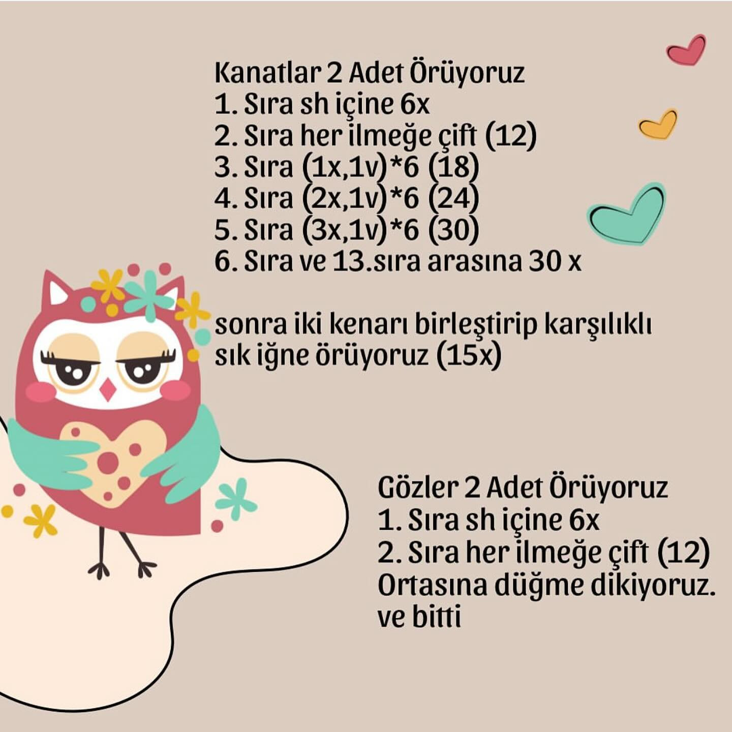 Ücretsiz Baykuş Örgü Deseni: Sevimli Pembe Amigurumi Tarifi