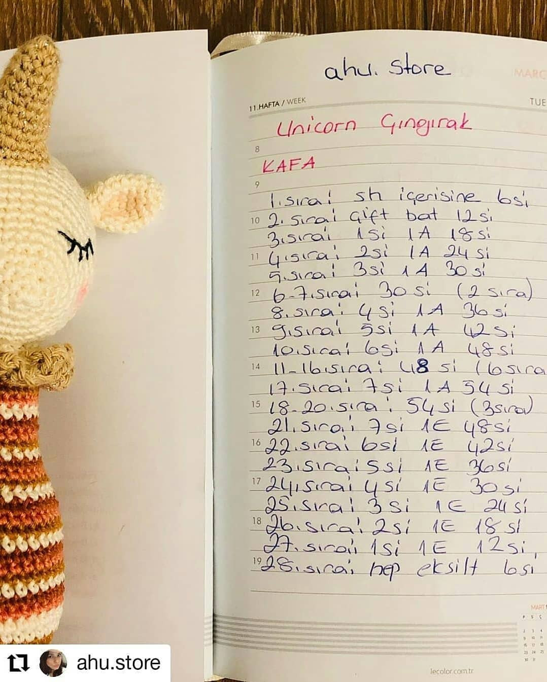 Ücretsiz Bebek Tek Boynuzlu At Amigurumi Tarifi