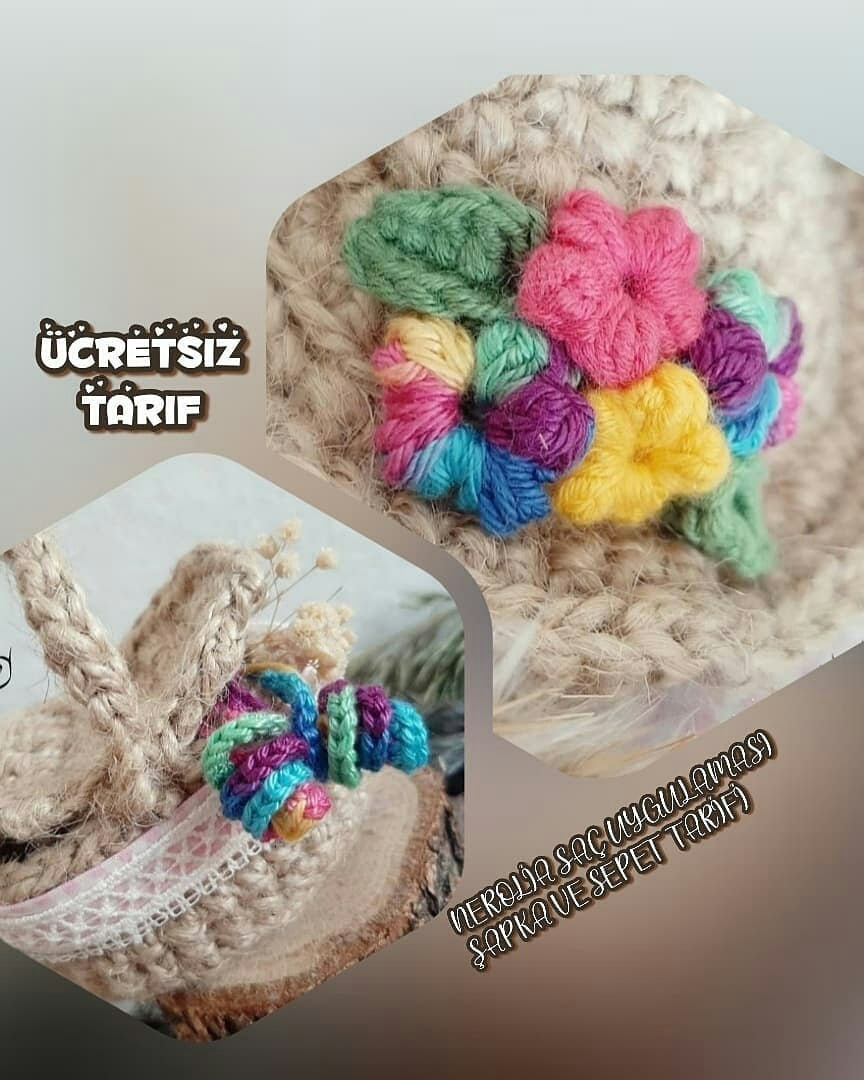 Ücretsiz Çiçekli Şapka ve Sepet Móc Len Tarifi