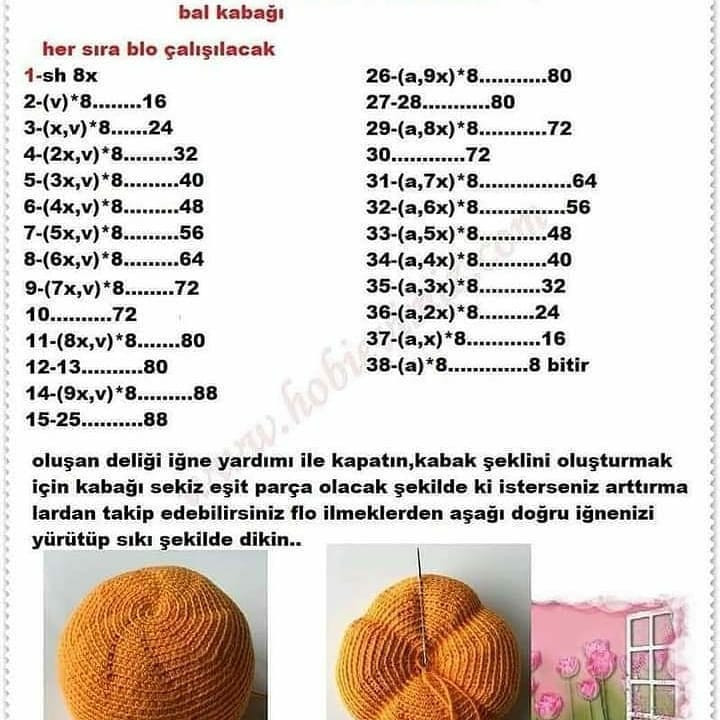 Ücretsiz Kabak Şeklinde Örgü Modeli ve Yapılışı