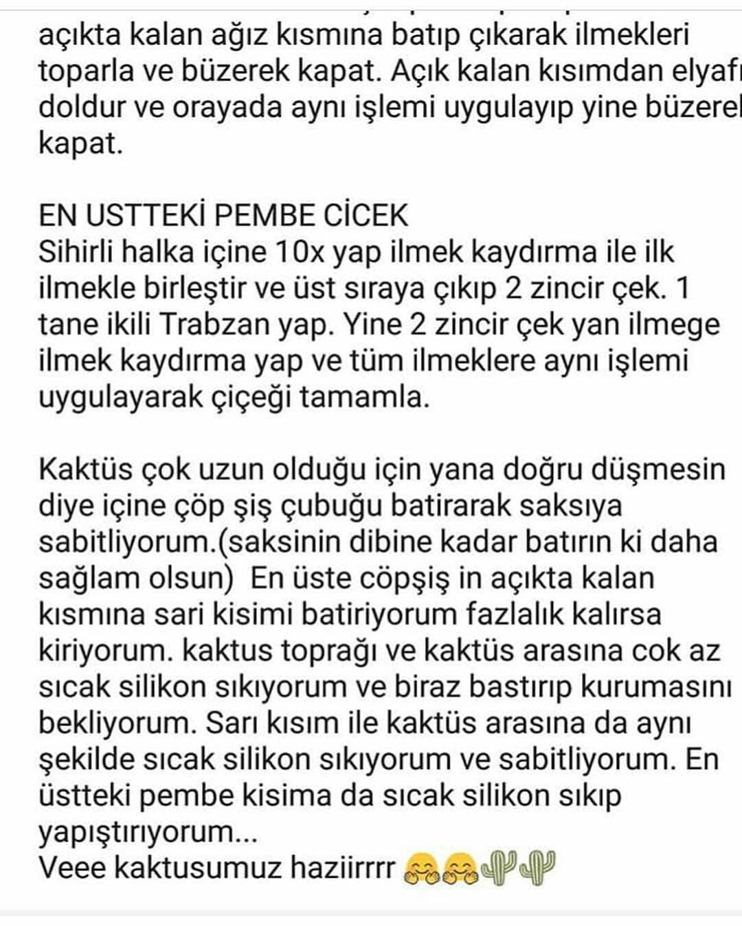 Ücretsiz Kaktüs Amigurumi Tarifi: Sevimli ve Kolay Yapılabilir Model
