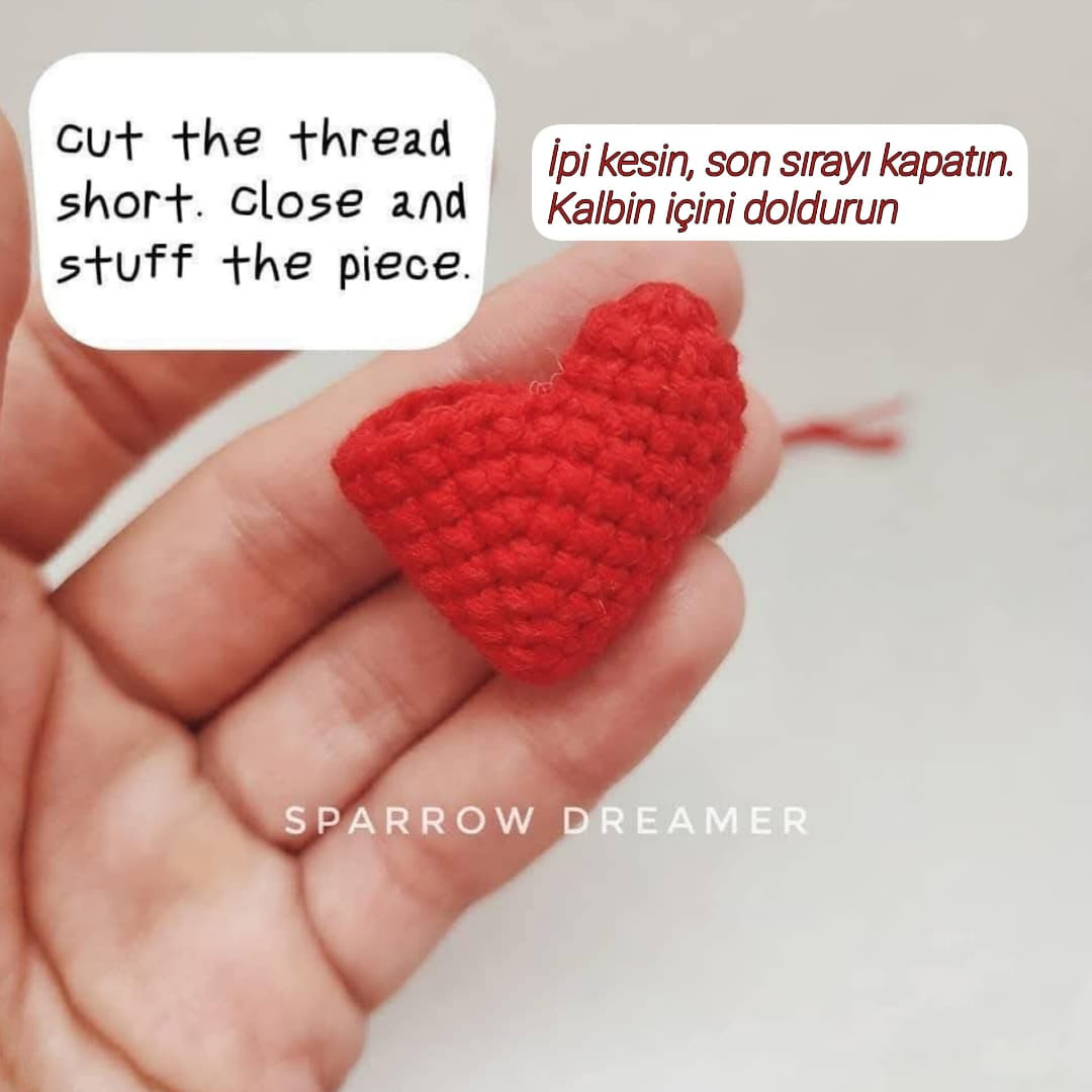 Ücretsiz Kalp Şeklinde Amigurumi Örgü Deseni Tarifi