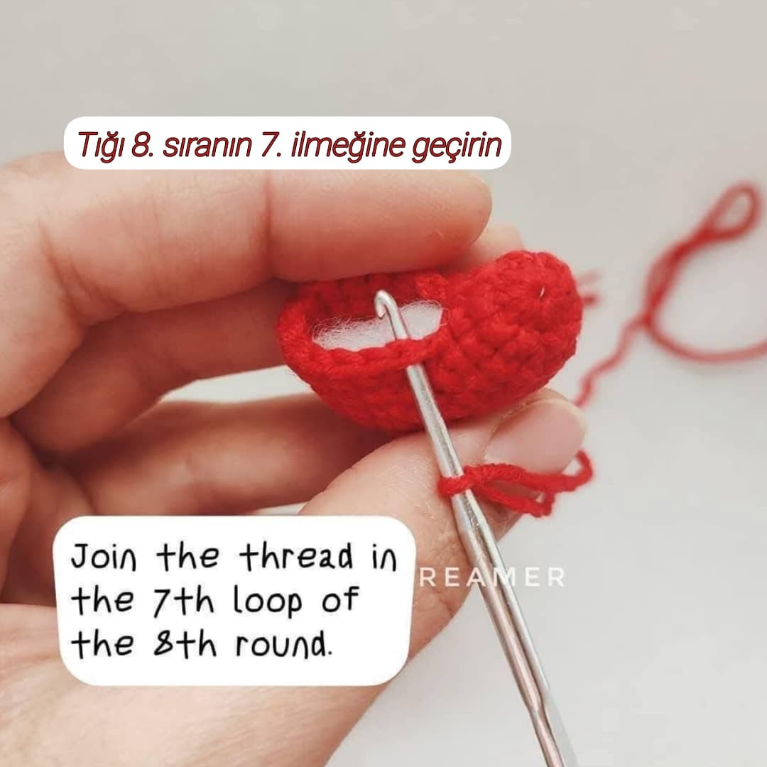 Ücretsiz Kalp Şeklinde Amigurumi Örgü Deseni Tarifi