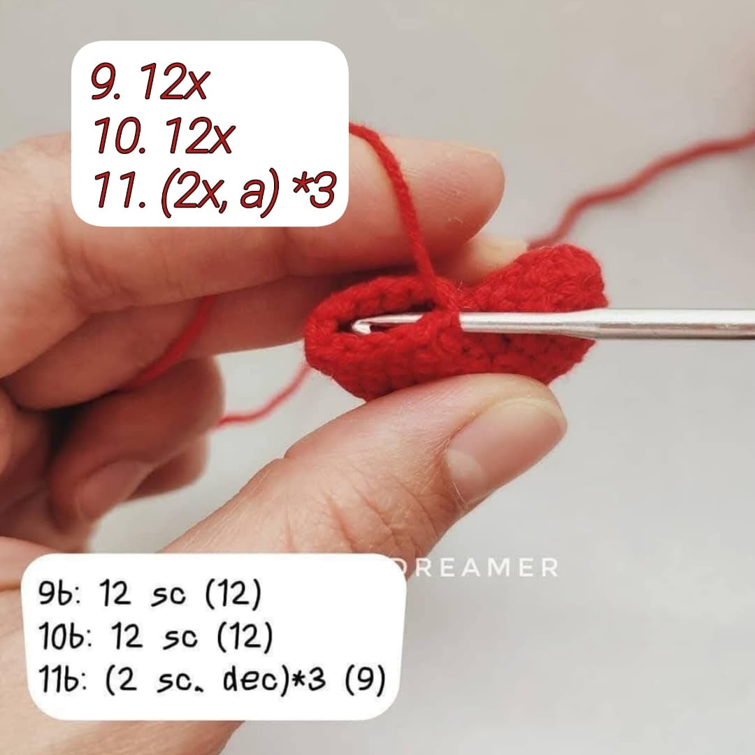 Ücretsiz Kalp Şeklinde Amigurumi Örgü Deseni Tarifi