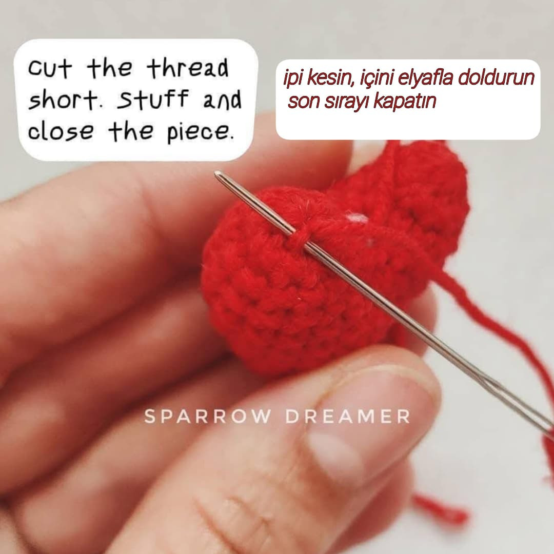 Ücretsiz Kalp Şeklinde Amigurumi Örgü Deseni Tarifi