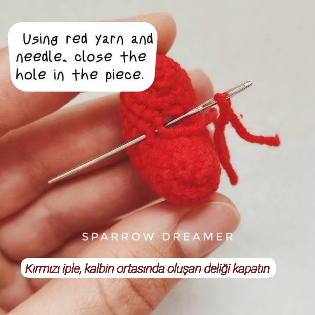 Ücretsiz Kalp Şeklinde Amigurumi Örgü Deseni Tarifi