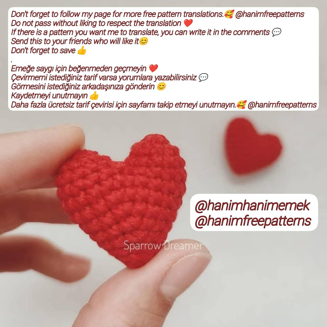 Ücretsiz Kalp Şeklinde Amigurumi Örgü Deseni Tarifi