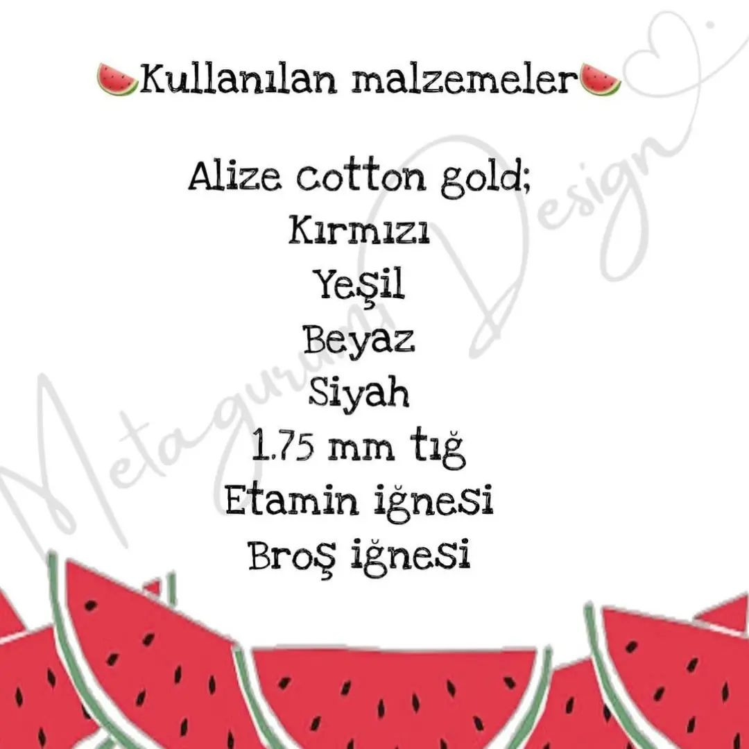 Ücretsiz Karpuz Motifi Tığ İşi Tarifi