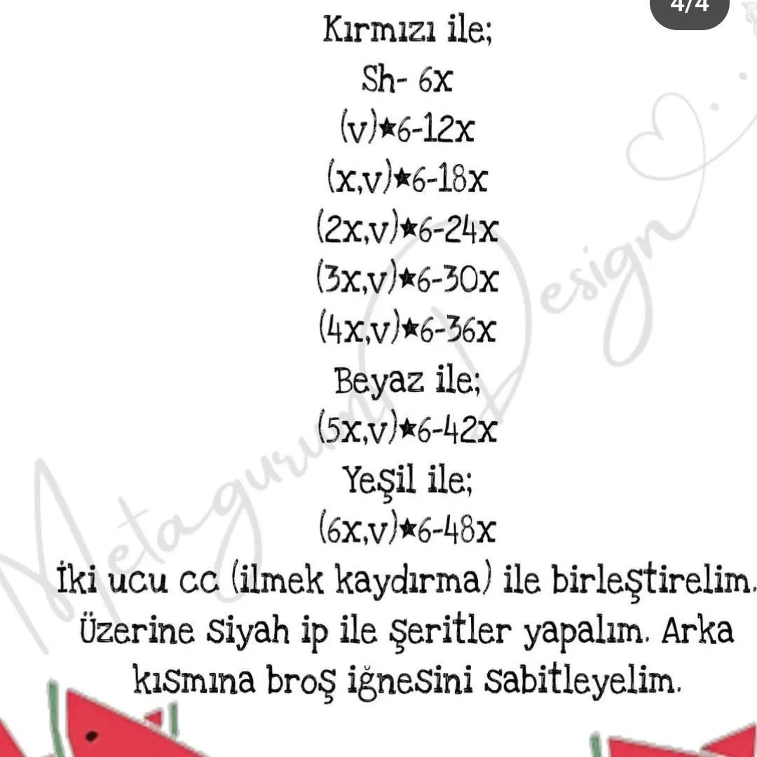 Ücretsiz Karpuz Motifi Tığ İşi Tarifi