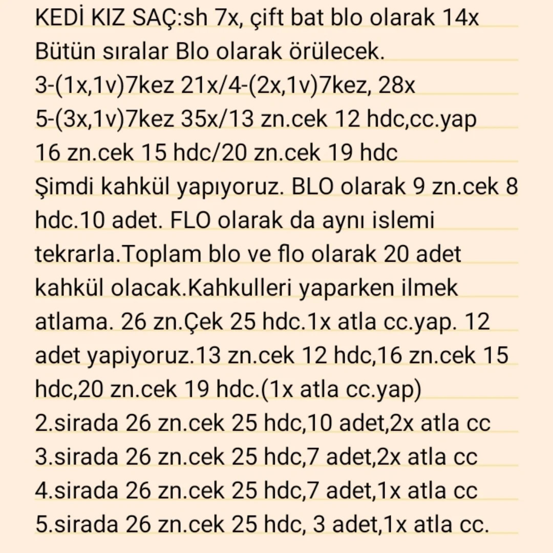 Ücretsiz Kedi Kız Amigurumi Tarifi: İlk Bölüm