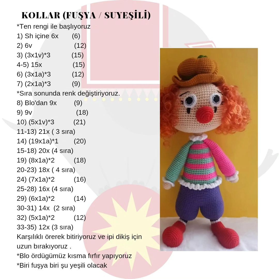 Ücretsiz Palyaço Amigurumi Tarifi: Adım Adım Renkli Bir Proje
