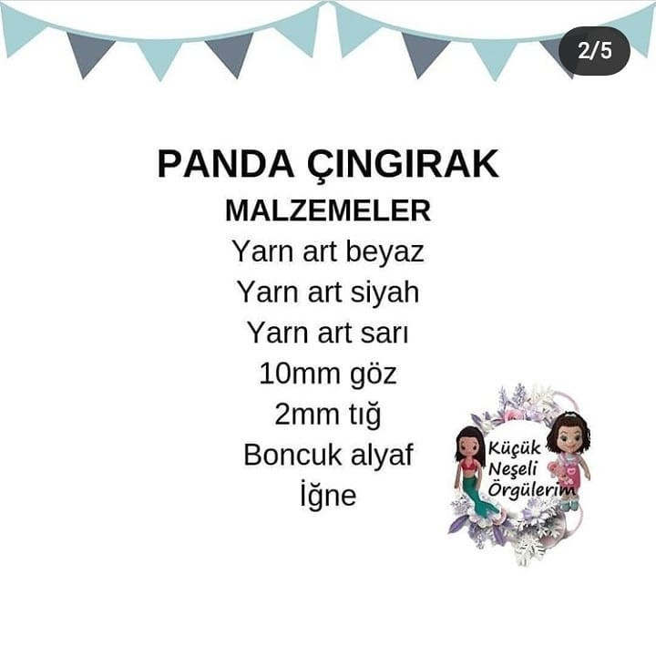 Ücretsiz Panda Başlıklı Amigurumi Bebek Çıngırağı Tarifi