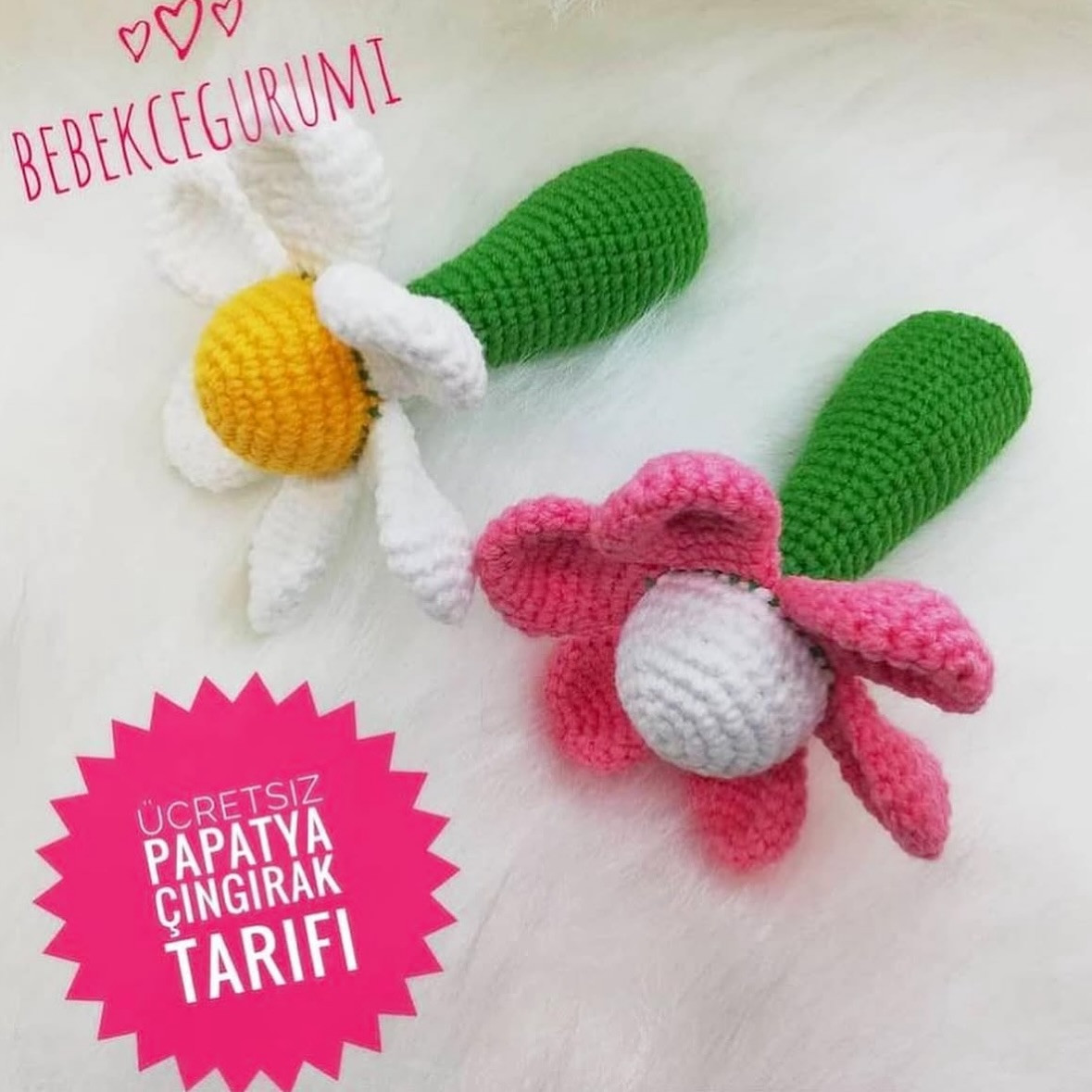 Ücretsiz Papatya Çıngırak Tarifi: Bebekler İçin Sevimli Amigurumi