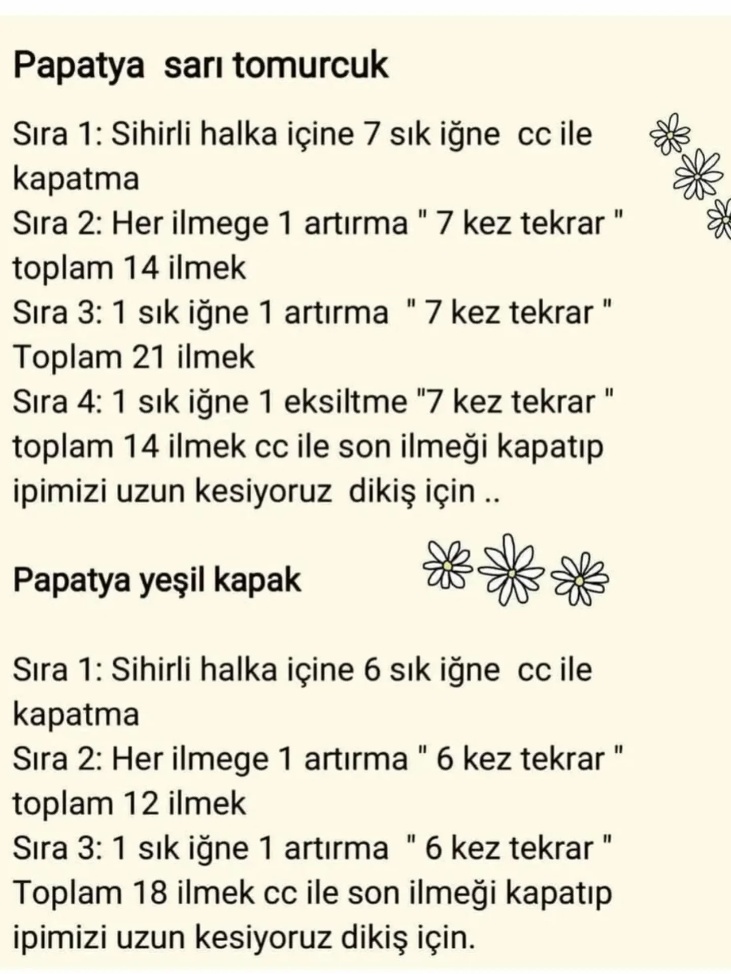 Ücretsiz Papatya Örgü Modeli: Dekoratif Çiçek Demeti Yapımı