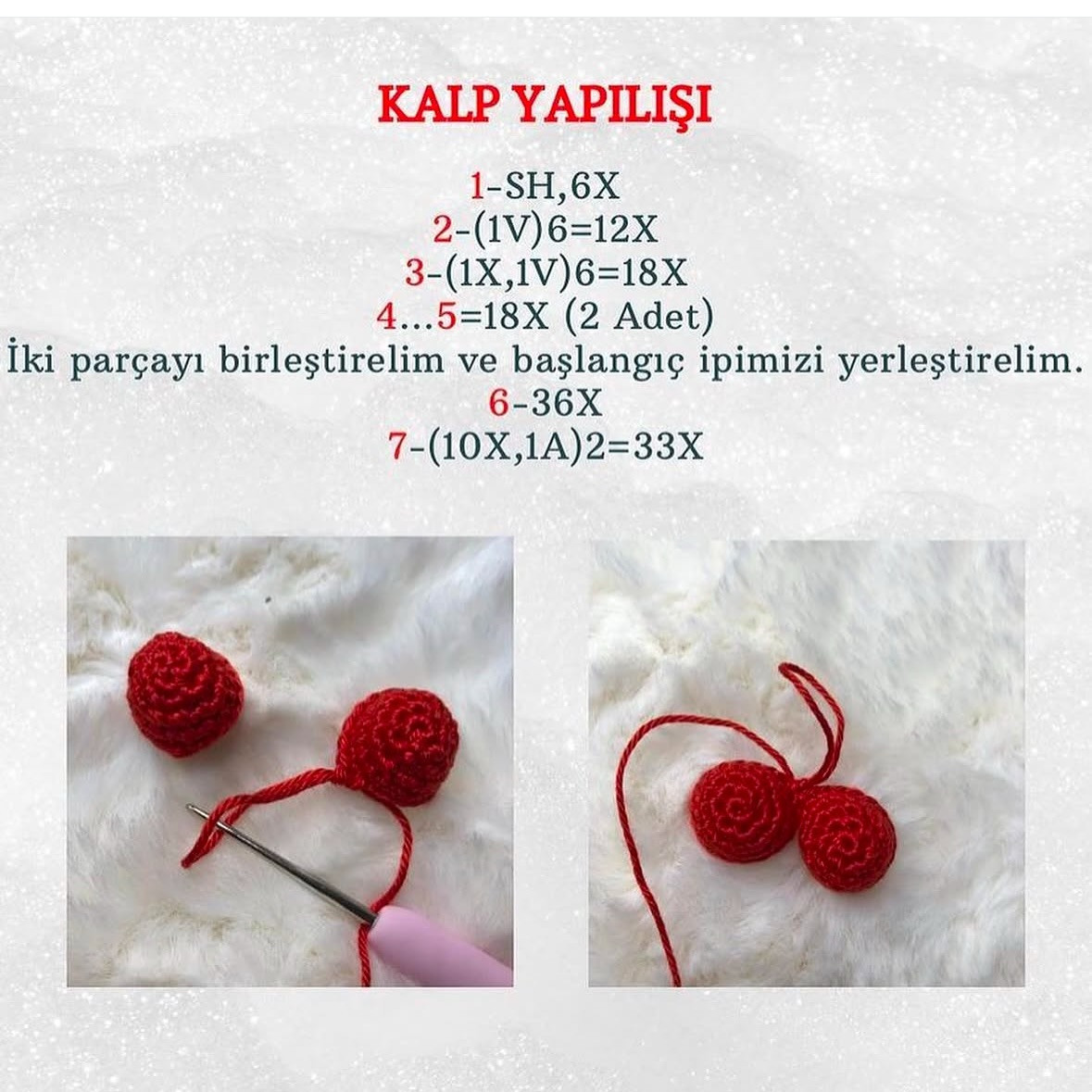 Ücretsiz Tarif: Sevgililer Günü İçin Özel Tığ İşi Kalp Yapımı