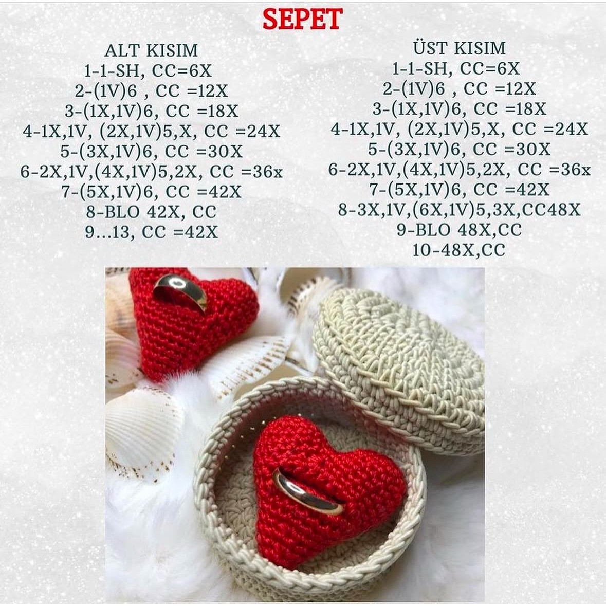 Ücretsiz Tarif: Sevgililer Günü İçin Özel Tığ İşi Kalp Yapımı