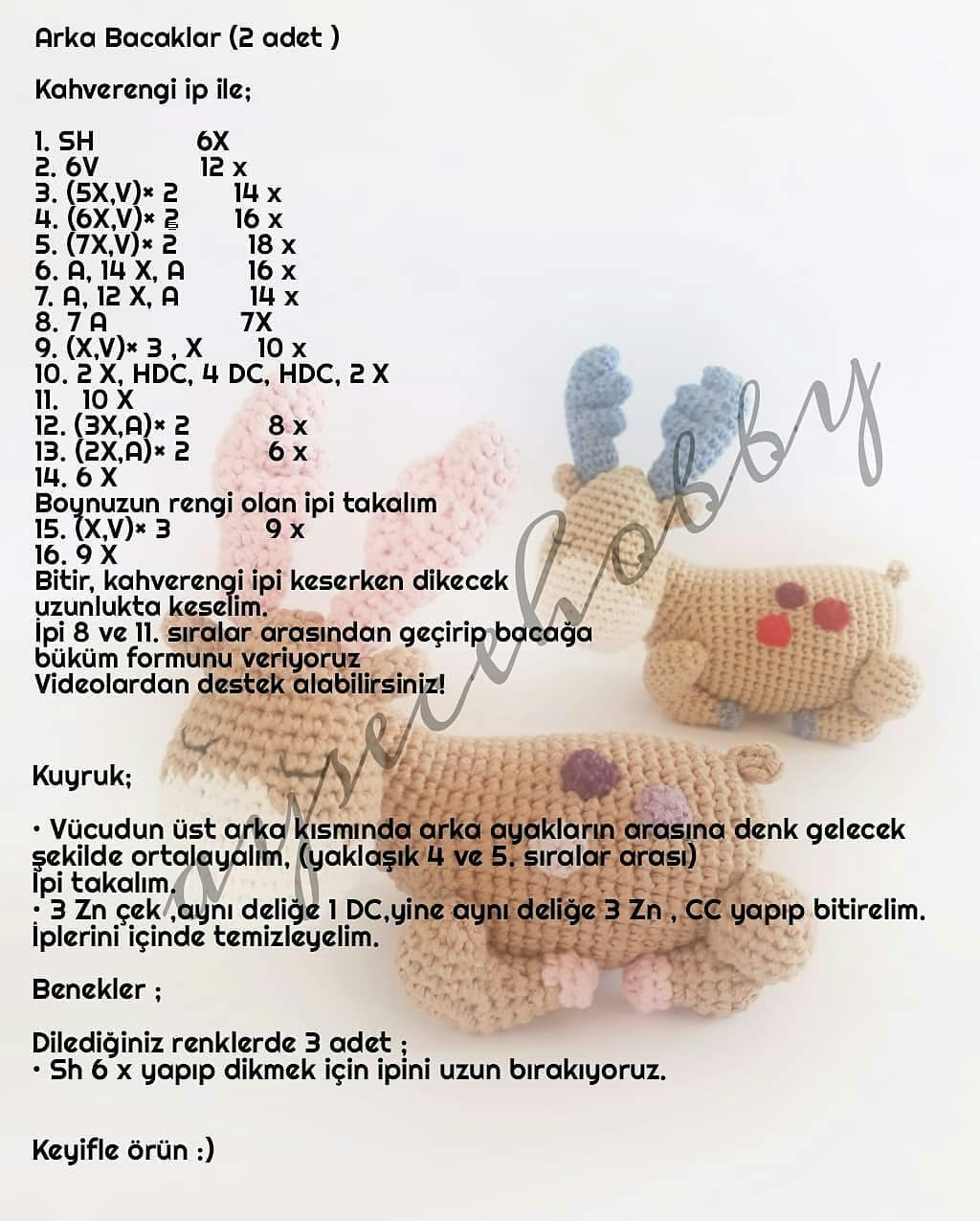 Ücretsiz Tarif: Sevimli Amigurumi Geyik Yapımı İçin Adım Adım Kılavuz