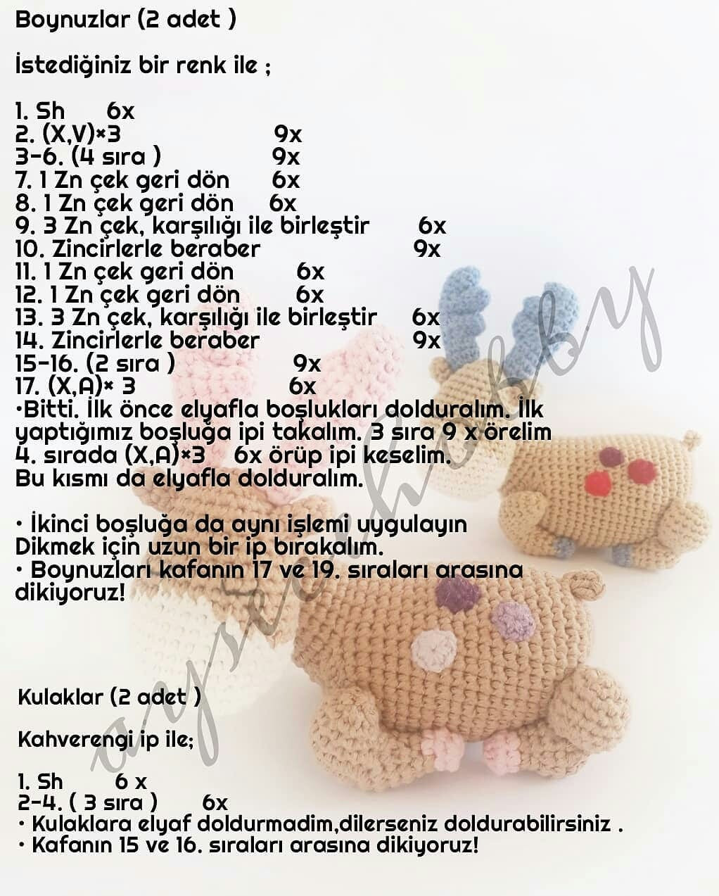 Ücretsiz Tarif: Sevimli Amigurumi Geyik Yapımı İçin Adım Adım Kılavuz