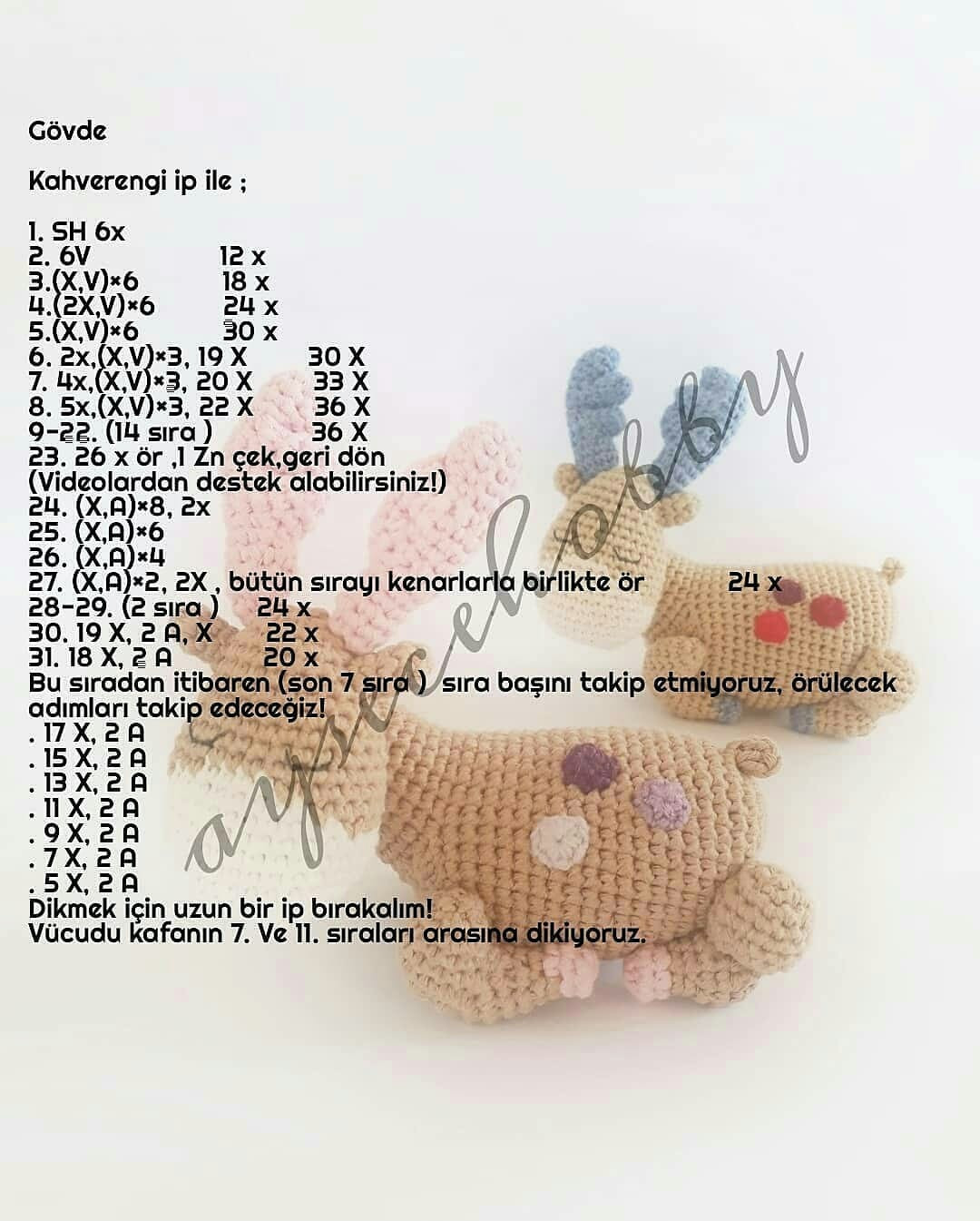 Ücretsiz Tarif: Sevimli Amigurumi Geyik Yapımı İçin Adım Adım Kılavuz