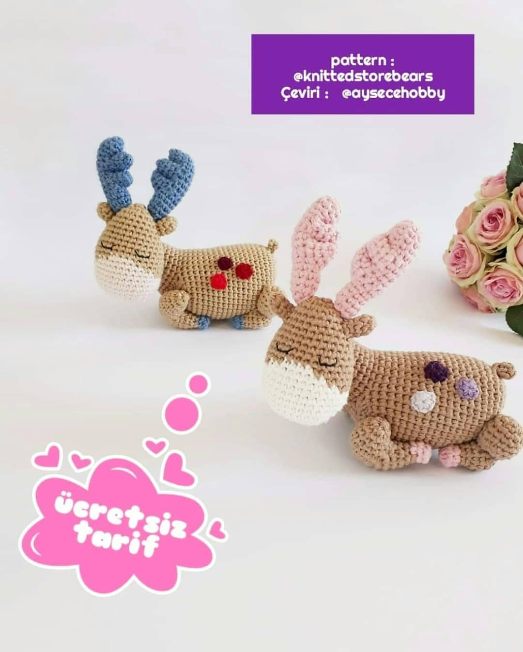 Ücretsiz Tarif: Sevimli Amigurumi Geyik Yapımı İçin Adım Adım Kılavuz