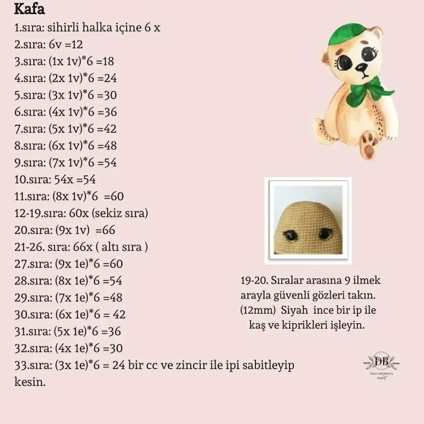 Ücretsiz Tarif: Sevimli Berry Ayıcık Amigurumi Yapımı
