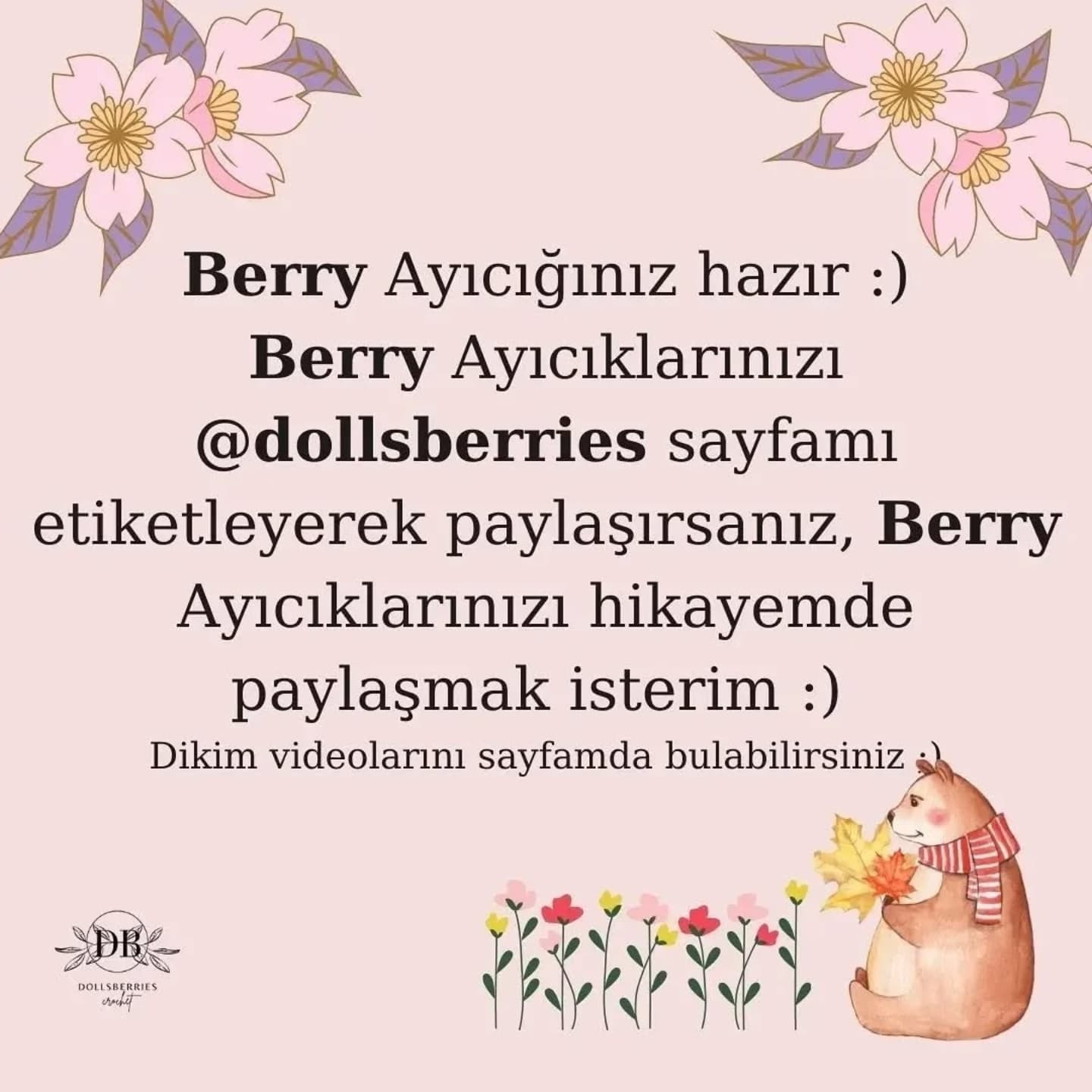 Ücretsiz Tarif: Sevimli Berry Ayıcık Amigurumi Yapımı
