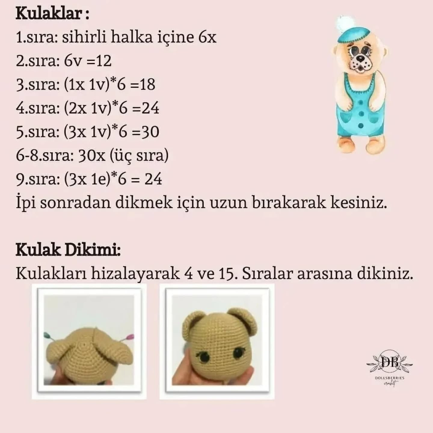 Ücretsiz Tarif: Sevimli Berry Ayıcık Amigurumi Yapımı
