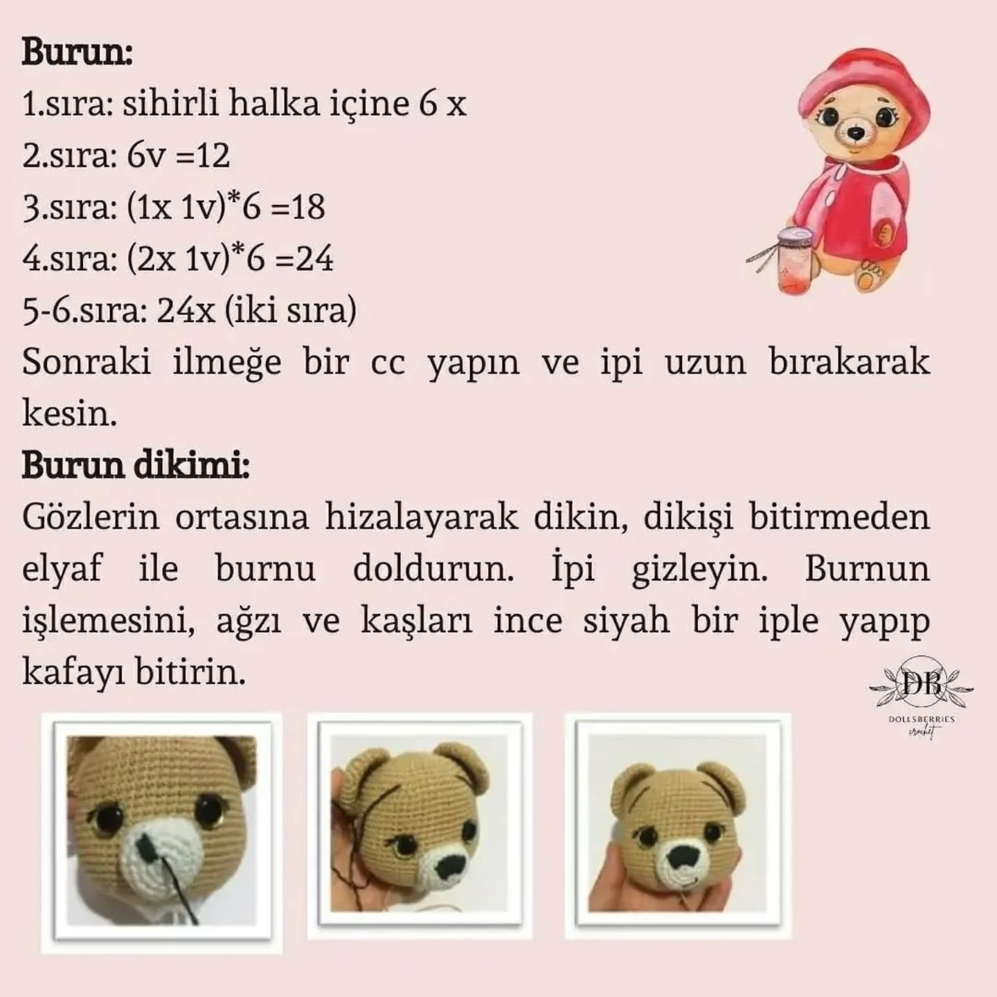 Ücretsiz Tarif: Sevimli Berry Ayıcık Amigurumi Yapımı