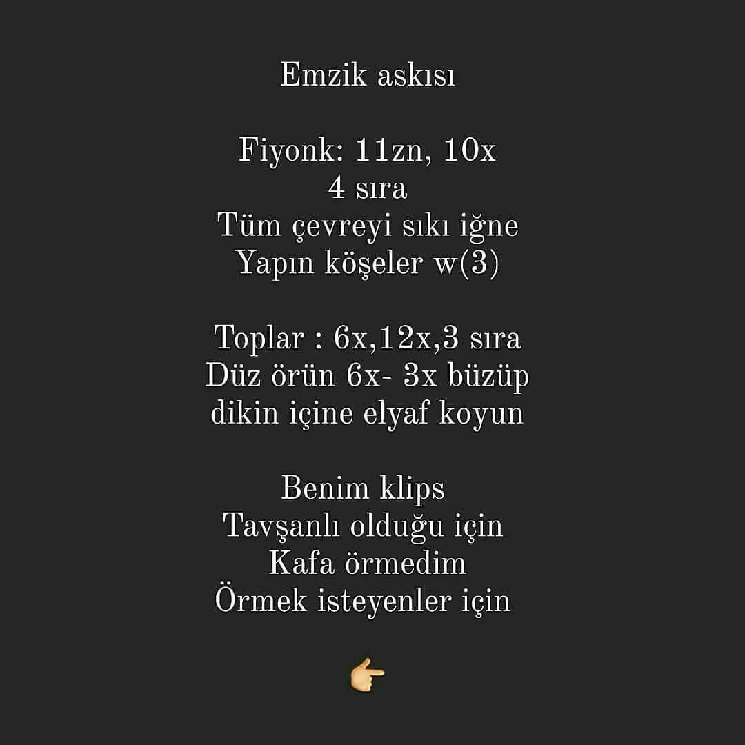 Ücretsiz Tavşan Diş Kaşıyıcı ve Emzik Zinciri Örgü Tarifi