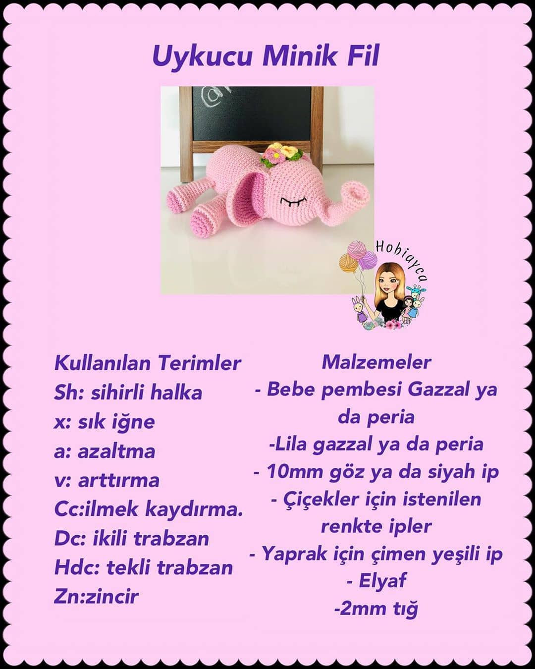 Ücretsiz Uyuyan Fil Amigurumi Tarifi - Sevimli ve Kolay Yapım