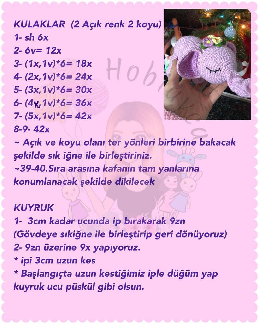 Ücretsiz Uyuyan Fil Amigurumi Tarifi - Sevimli ve Kolay Yapım