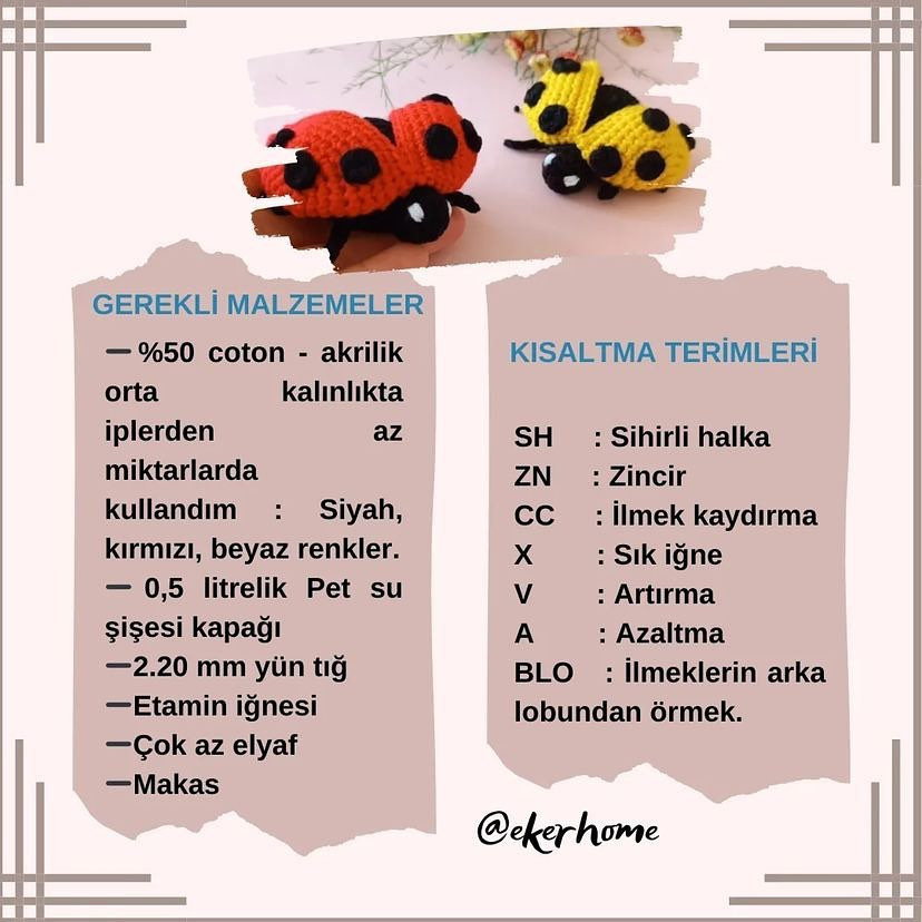 Uğur Böceği Amigurumi: Adım Adım Ücretsiz Örgü Tarifi