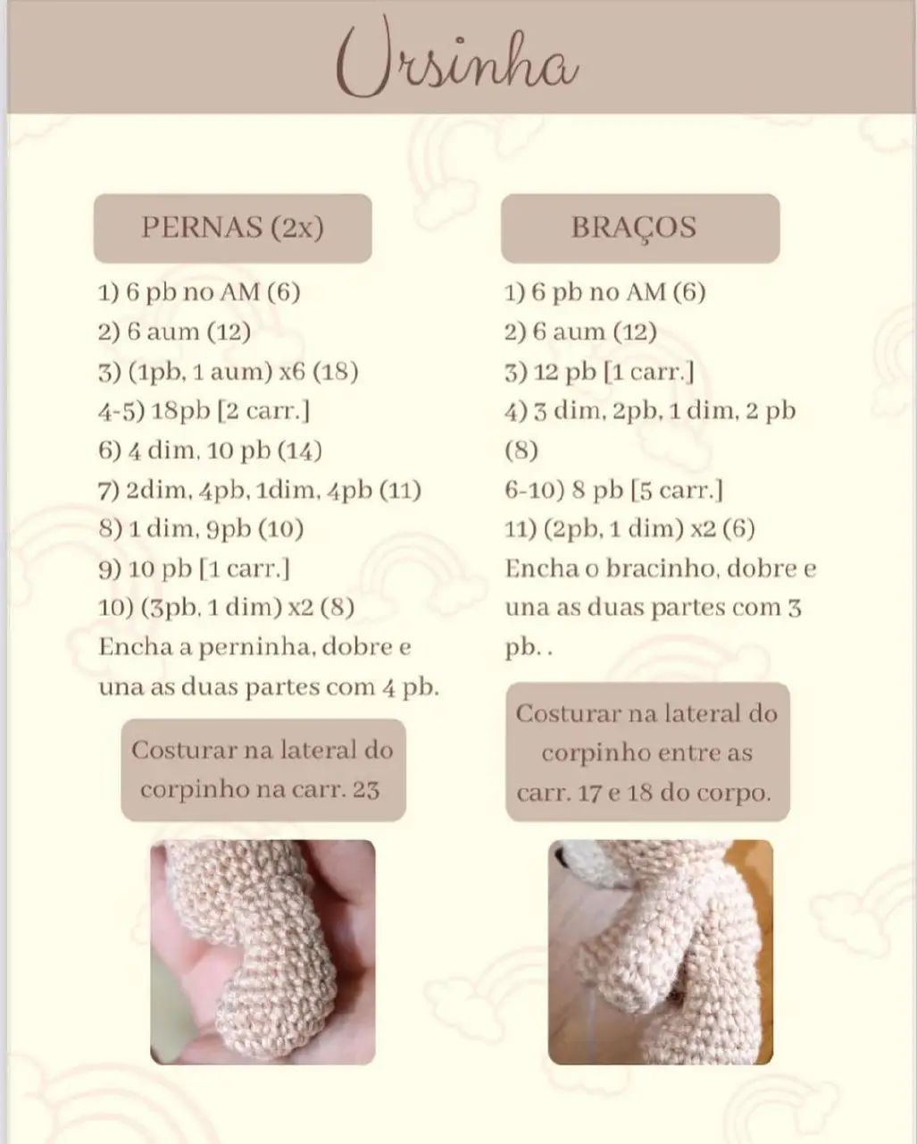 Ursinha de Crochê: Receita Grátis para Criar seu Próprio Amigurumi