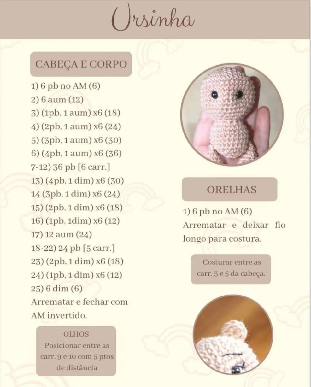Ursinha de Crochê: Receita Grátis para Criar seu Próprio Amigurumi
