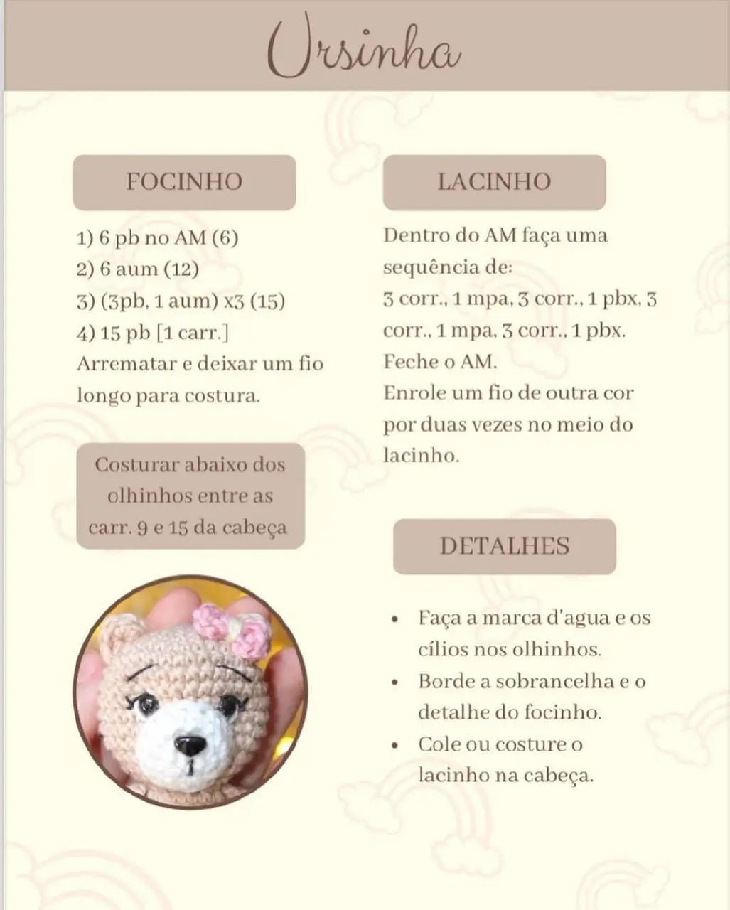 Ursinha de Crochê: Receita Grátis para Criar seu Próprio Amigurumi