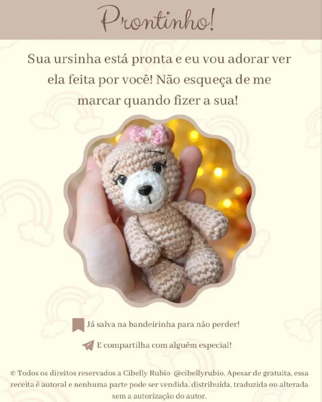Ursinha de Crochê: Receita Grátis para Criar seu Próprio Amigurumi
