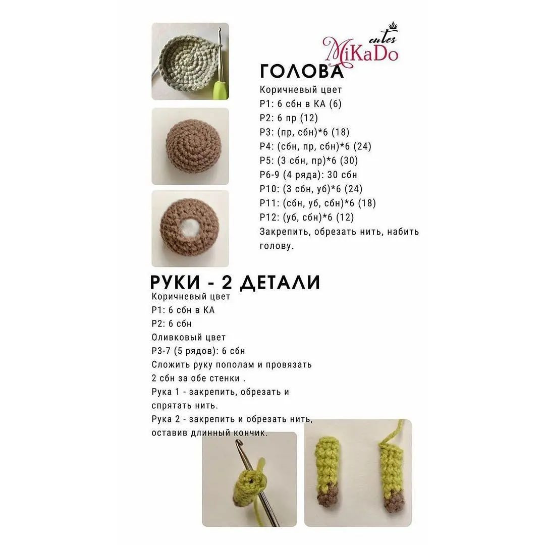 Вязаный медвежонок в зелёном свитере: схема для рукодельниц