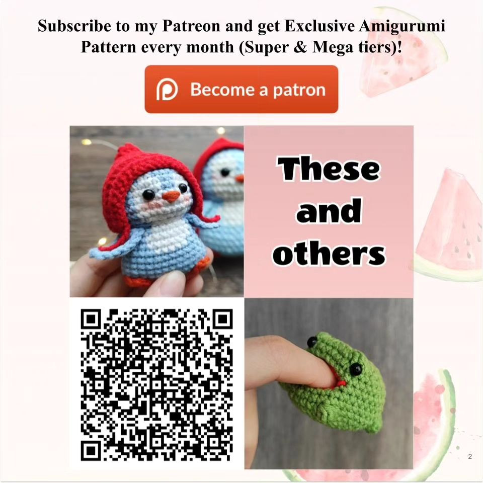 Watermelon Cat Crochet Pattern by ToysByValerie