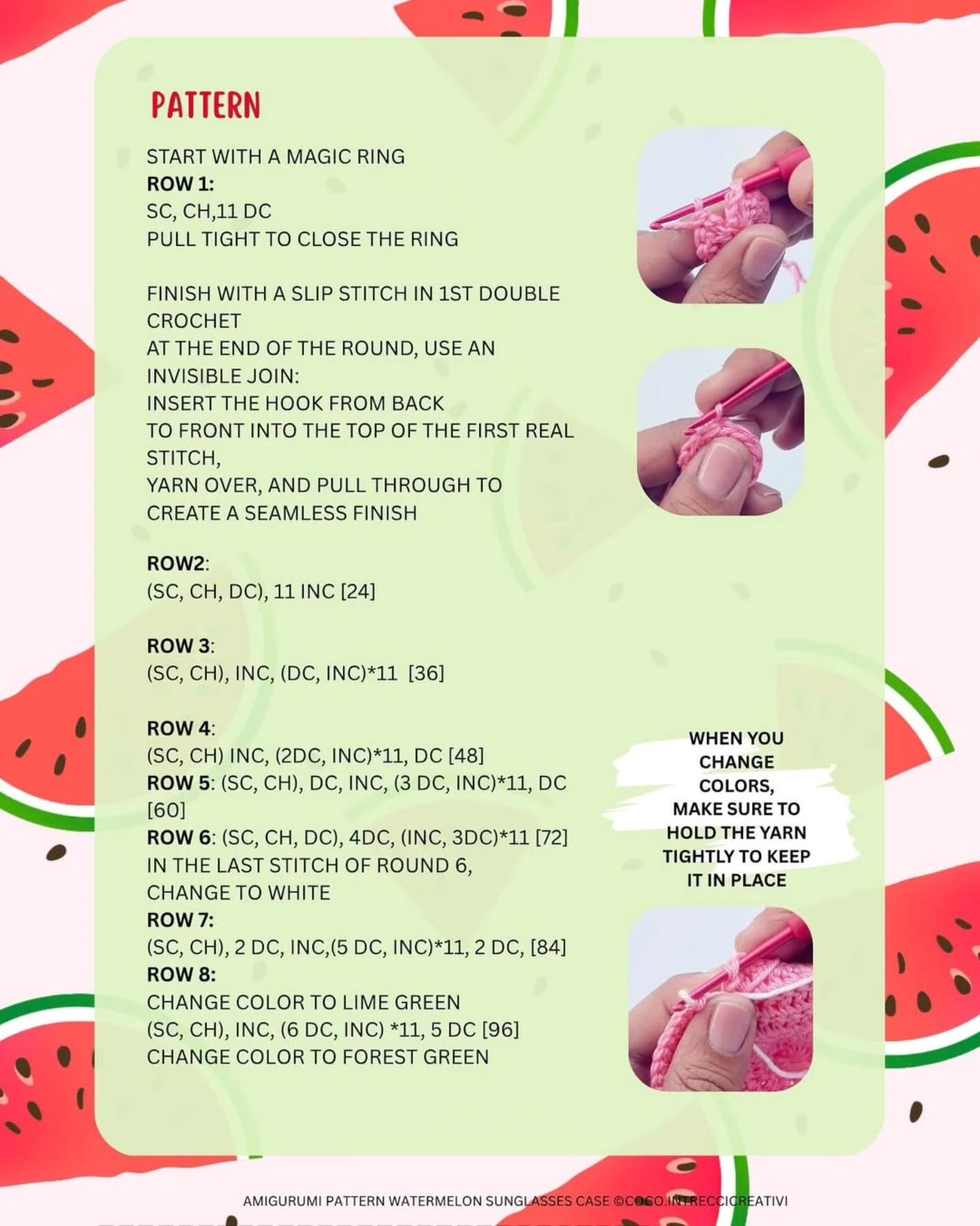 Watermelon Sunglasses Case Crochet Pattern: Free Guide