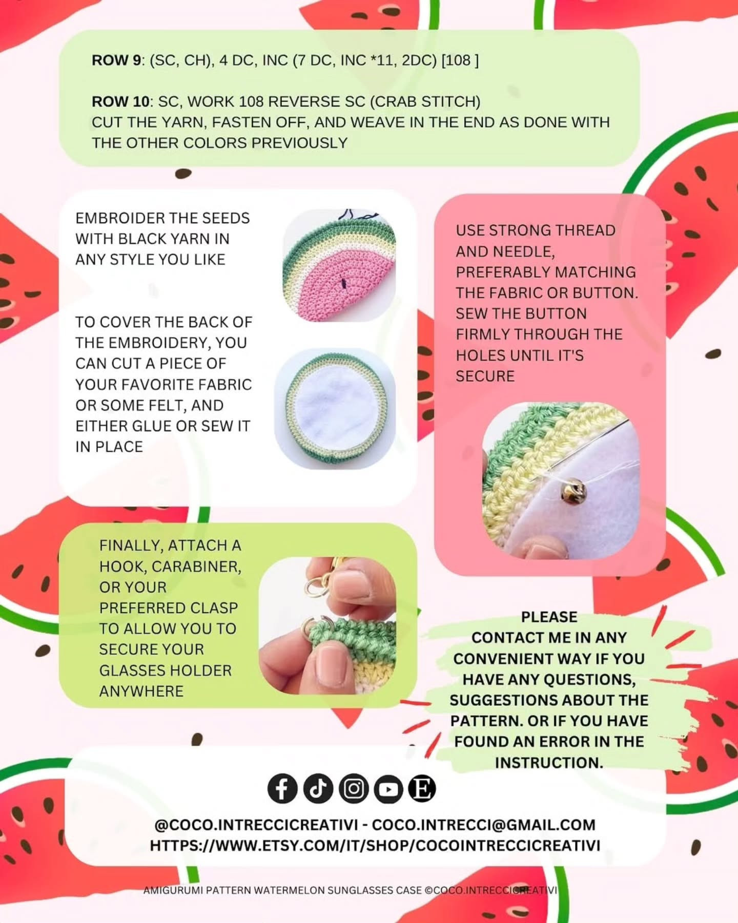 Watermelon Sunglasses Case Crochet Pattern: Free Guide