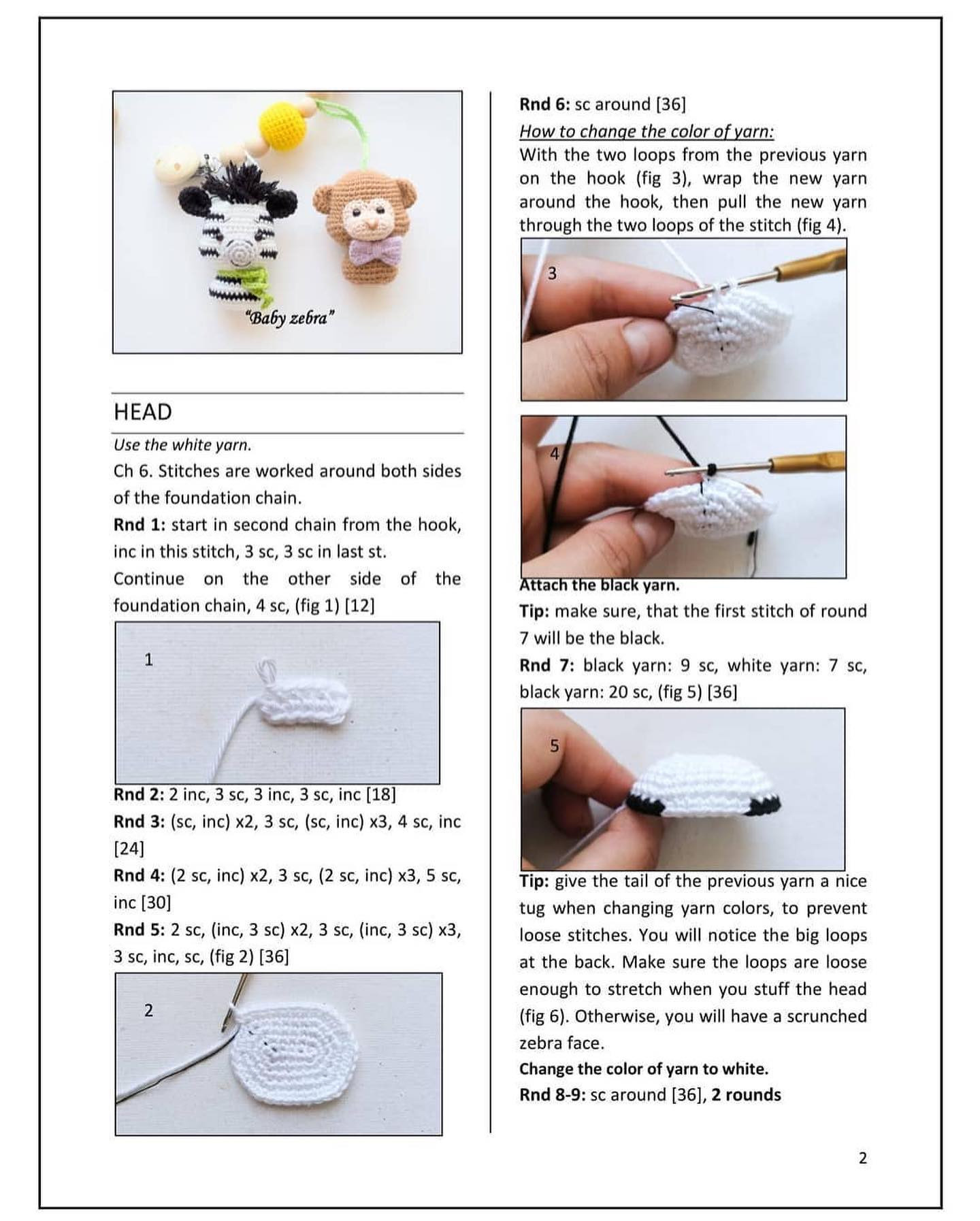 Zebra Crochet Pattern: Step-by-Step Guide with Materials and Abbreviations