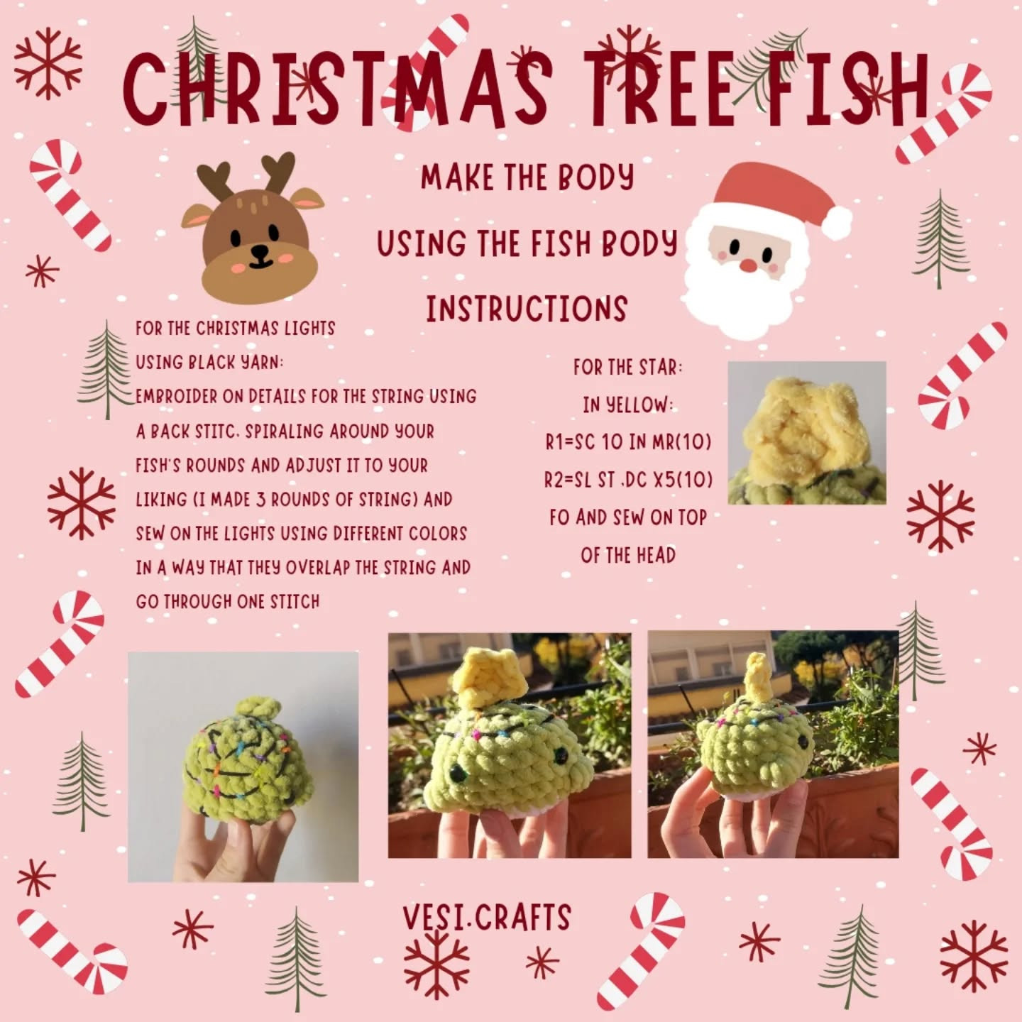 6-in-1 Free Christmas Fish Pattern for Crochet Enthusiasts