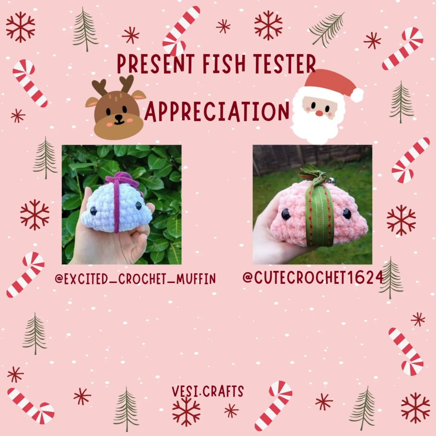 6-in-1 Free Christmas Fish Pattern for Crochet Enthusiasts